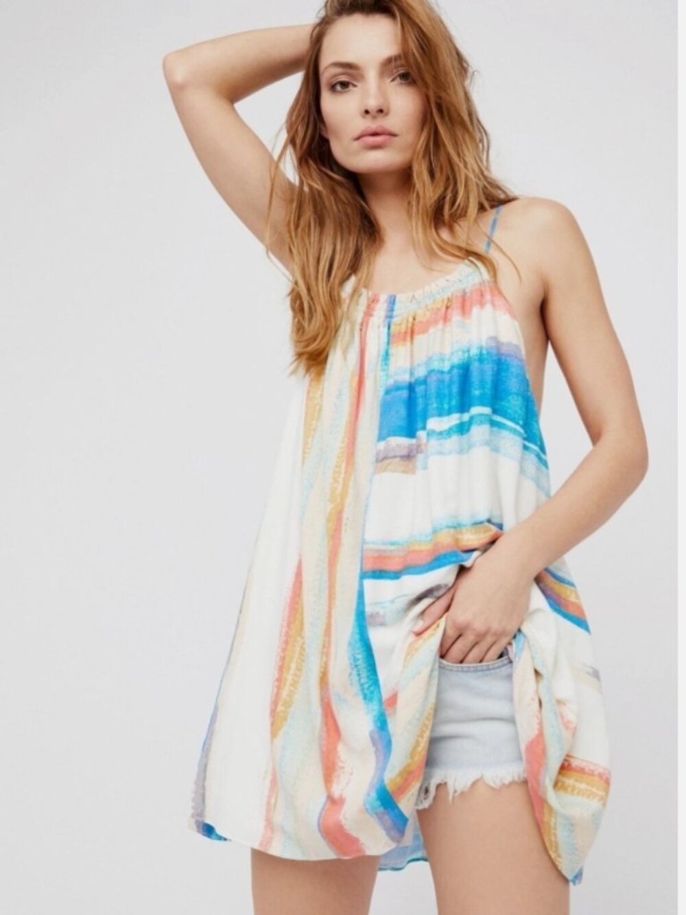 New Free People Painted Stripe Mini Dress Size Small MSRP: $108
